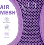 SCENEREAL No Pull Dog Harness Collar and Leash Set Small Medium Sized Dog, Soft Mesh Puppy Harnesses, No Chock Plaid Adjustable Pet Vest for Outdoor Walking Training and Running, Purple M