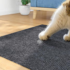 ReWallpaper Cat Scratch Mat Trimmable Sisal Textured Dark Grey Cat Carpet Scratching Post Self Adhesive Durable Claw Guard Pad for Sofa Chair Legs Desk Side Door Frame Furniture Protector 12in x 6.5ft