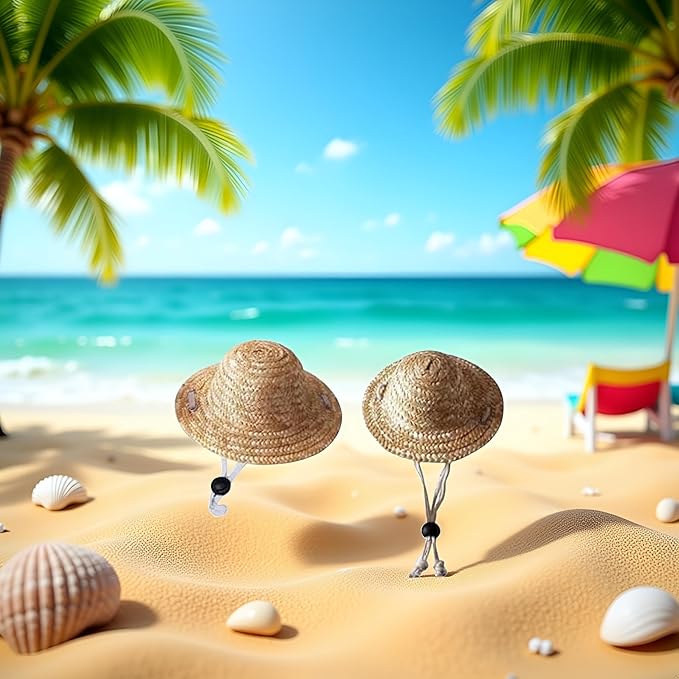Cute Mini Pet Summer Straw Hat, Adjustable Outdoor Small Cat Dog Sunhats, Pet Supplies Cute Costume,Beach, Outdoor, Casual Novelty Practical Apparel and Accessories