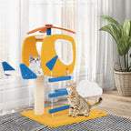 PETSITE 30-inch Aviation-Themed Cat Tree for Indoor Cats, Small Cute Cat Tree with Sisal Scratching Posts, Helicopter Top Perch, Climbing Ladder, and 3 Star-Shaped Hanging Toys