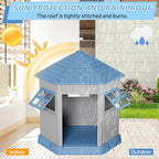 Fancyango Sturdy Dog House Indoor Outdoor for Small Medium Dogs, Weatherproof Puppy Shelter with Elevated Floor & Air Vents, Easy Clean and Assemble (Blue, 36.61" L x 29.5" W x 37.4" H)