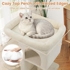 Tangkula Small Cat Tree for Indoor Cats, 25.5 Inch Cat Tower with Sisal Scratching Posts, 2 Large Cat Condos with Padded Top Perch, Modern Cat Climbing Furniture for Adult Cats & Kittens (Beige)