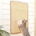 CHEERPALS Sisal Cat Scratcher Mat for Indoor Cats, 23.6 X 15.7 Inch Natural Sisal Fabric Scratching Pad Horizontal Scratch Rug with Sticky Tapes, Protect Couch, Wall and Carpets (White)