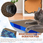 Tatuo 10 Pcs Cat Scratching Pads Large Cat Scratcher Cardboard 14.6 x 4.7 Inch Double Sided Scratch Board, Non-Toxic, Durable, Safe for Pets