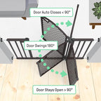Ingenuity Decorative Panel Tall Baby Gate & Dog Gate, 28"-42" Wide, 30" Tall, Hardware or Pressure Mounted, Install on Top or Bottom of Stairs, Banister, or Doorway - Espresso