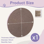 10 Inch Round Cat Scratcher Pad - 3/5 Inch Thick Compressed Cardboard Refill for Indoor Cats, Standalone Scratching Board to Protect Home Furniture & Satisfy Feline Scratching Instinct (1 PCS)