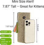 Mini Cat Scratcher & Toy - 7.87" Compact Scratching Post with Rolling Ball, Perfect for Kittens & Small Cats