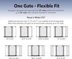 MidWest Homes for Pets 39-Inch High Walk-Thru Pressure Mounted Steel Dog Gate, Expands to 38 Inches Wide, Includes 3-inch Extensions, Textured Graphite