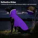 Dog Winter Coat, Waterproof Dog Jacket with Leash Hole, Reflective Adjustable Pet Snow Vest, Warm Fleece Sweater for Small Medium Large Dogs - Purple, L