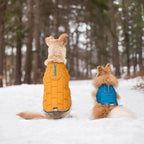 Kurgo Loft Dog Jacket - Reversible Cozy Coat for Outdoor Adventures - Water Resistant - Athletic Fit - Machine Washable Fabric - Reflective Dog Gear - Small - Coastal Blue