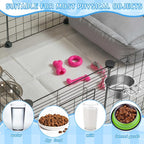 Zubebe Stainless Steel Hanging Dog Crate Bowls, Non-Spill Kennel Food Water Bowls with Screw Clamp Attach Holders, Removable Mountable Metal Cage Feeder for Pet(19 oz)