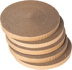 Round cat Scratcher Refill, 10 inch Diameter, 7/8 inch Thickness Scratcher Replacement Pads, Scratching Board Circle, Scratch pad, scratchers for Indoor Cats (5 pcs)