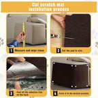 Cat Scratch Mat, 3PCS 39.4"x11.9" DIY Trimmable Self-Adhesive Cats Scratching Mat, Couch Protector from Cats Claw, Cat Scratch Furniture Protector Or Couch Protector (Brown)