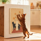 FUKUMARU Sisal Cat Scratching Mat, 23.6 x 15.7 Inch Natural Sisal Cat Scratch Pad Mats for Indoor Cats, Horizontal Cats Wall Scratcher Kitten Floor Rug with Sticky Tapes, Furniture Protector(Flower)