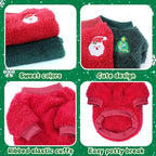 2 Pieces Dog Sweater for Small Dogs Winter Warm Puppy Sweater Fleece Cute Dog Clothes for Dogs Like Chihuahua Yorkie Thick Pet Clothing (Xmas Red, Green, X-Small)
