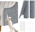 2 Pcs Total 78.8"x15.8" Cat Scratch Mat, Cat Scratch Couch Furniture Protector, Trimmable Self-Adhesive Cats Scratch Pads, DIY Cat Scratcher for Wall Protector and Covering Cat Tower (Light Grey)