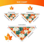 10PCS Large Dog Bandanas Fall for Medium Breed Dog Pumpin Harvest Leaves Forest Autumn Pattern Kerchief Triangle Bibs Head Scarves Boys and Girls Grooming Accessories Costume