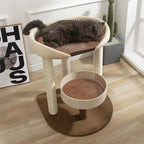 SHENGOCASE Modern Cat Tree Tower with Extra Large Platform Perch Bed for Maine Coon and Big Couch Sofa for Multiple Cats