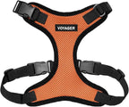 Voyager Step-in Pet Harness - All Weather Mesh, Adjustable Step in Harness for Cats and Dogs by Best Pet Supplies - Orange/Black Trim, L