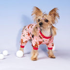 Fitwarm Christmas Reindeer Dog Pajamas, Christmas Clothes for Small Dogs Girl, Holiday Pet Outfit, Pink, Red, Medium
