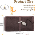 JanYoo 2 Pieces Cat Scratcher Mat for Table Leg Sisal Cat Scratching Pad Scratch Mat for Cat Scratch Pad Rug 19.69 × 9.84 in(Brown)