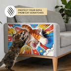 Nuxovilar Cat Wall Scratcher 15.3x23.6 Inches Polyester Synthetic Fiber, Comic Style Kitten Print, wall scratchers for Indoor Cats, cat Scratch pad, Home Decor, Kids Room, Den (2pcs)