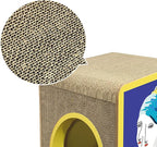 Cat Scratcher Cardboard, Girl with a Pearl Earring Shape Adaptation Spoof Version Cat Scratching House Bed Furniture Protector, Pink