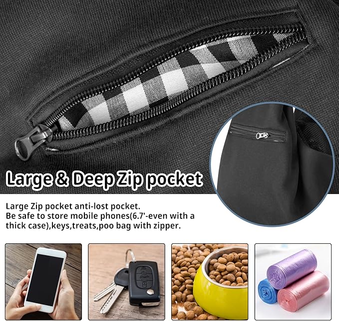 CUBY Dog and Cat Sling Carrier - Small Dog Carrier Sling with Adjust Strap & Zip Pocket, Hands Free Soft Dog Slings for Small Dogs Cats Puppy Pets Outdoor Travel Safety Purse Bag