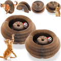 Soulchen 2 Pcs Magic Organ Cat Scratching Board, Combinable Cats Toy for Adult Pets, Interactive Cardboard Kitten Scratcher with Bell Ball, Durable Foldable Accordion Scratch Pad (Cat Paw)