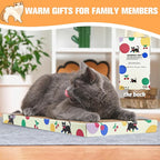 Cat Scratching Boards, 1 Pack Cat Scratch Pad With Box, Double-Sided Reversable Long Lasting Corrugate Scratchers, Refillable Scratch Pad, Cardboard Cat Scratcher for Small Medium Cat Kitten (17”x10”)