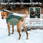 Lelepet Warm Dog Winter Coat Dog Coats for Extra Large Dogs Waterproof Dogs Jacket with Harness Built in Reflective Cold Weather Coats Windproof Zip-Up Winter Fleece Vest Snowsuit Great Dane 3XL