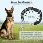 Prong Collar for Large Dogs with Nylon Cover, Dog Pinch Collar,Dog Training Collar,High Strength Quick Release Buckle,Comfort Rubber Tips (Black，4.0mm, 23.6-Inch)