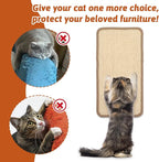 4 Pack Cat Scratcher Mat, 15.7x7.8 Inch Sisal Scratching Pad with Adhesive Tape, Horizontal Floor Protector for Furniture Sofa Wall - Khaki