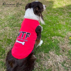 Parisian Pet Dog Shirt – 100% Cotton Shirts for Small Dogs – Red Sleeveless Puppy Clothes – Lightweight Pet Apparel – Breathable Soft Dog Clothes - Stretchy Funny T Shirts for Dogs
