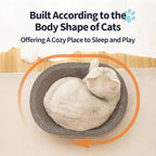 MeowHaus Cat Scratcher Nest, Oval Design for Cats, Corrugated Paper, Indoor Sleeping Bed, 1.32 lbs