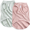 Koneseve Dog Shirt Vest Lightweight Stretchy Dog T-Shirts Soft Cool Sleeveless Stripe Vests Breathable Clothes for Puppy Kitty Cats Small Medium Large Dogs 2 Pack Pink + Green [ M/Medium ]