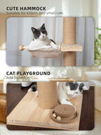 Cat Tree Floor to Ceiling Cat Tower Ajustable Height 97.1-124.4 Inches Tall and 4.5 Inches Thickened Post Large Cat Tree Tower for Indoor Cats Modern
