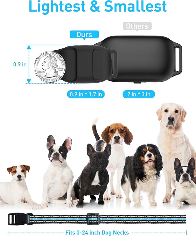 Small Dog Shock Collar, Tailored for Small Dogs 5-15lbs & Medium, Lightest Training Collar with Beep Vibration, Light for Night Walks, 3300Ft Rechargeable E Collar with Remote IPX7 Waterproof