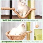 Cat Tree, Cat Tower for Indoor Cats, 43.3 inch Cactus Cat Tree Tower with Sturdy Steel Tube, Hammock, Cat Condo for Small Cats and Kittens, Scratching Post, GCT004SGY