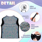 Disco Sequins Dog Costume Set Dog Holographic Shiny Shirt with Disco Ball Headband 80s 70s Party Pet Outfits Glitter Halloween Christmas Cosplay Clothes for Puppy Cat(S)