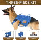 Forestpaw Dog Harness for Large Dogs,Tactical Dog Harness with Handle,No Pull Military Service Dog Vest with Pockets Adjustable for Walking Training,Blue,Chest 21.5-45"