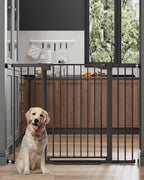 Cumbor 36" Extra Tall 29.7-51.5" Baby Gate for Stairs, Easy Walk Through Dog Gates for Doorways Extra Wide, Pressure Mounted Tall Pet Gate Indoor, Safety Auto-Close Child Gate for Kids, Black