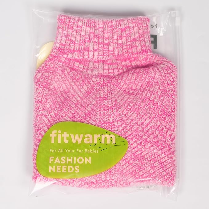 Fitwarm Knitted Turtleneck Dog Sweater, Cozy Dog Winter Clothes for Small Dogs Girl, Holiday Pet Outfit, Heather Pink, XXL