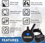 Educator K9-800 K9 Handler E Collar for Dog Training with Remote - 1 Mile Range, Waterproof, 100 Stimulation Levels, Tone or Vibration Mode, Night Light for Small, Medium & Large Dogs (33 Inc)