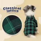 Paiaite Plaid Dog Shirt: Classic CheckeGreen Style in Cotton for Large, Medium, and Small Breeds, Comfort, Breathability, and Elegance Dog Clothes. Perfect for Everyday Wear, and Photoshoots Green S