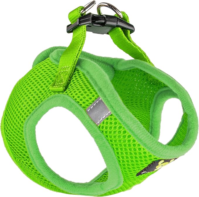 EcoBark Rapid Fastener Super Comfort Fully Adjustable Double Padded Step in Dog Harness (X-Small, Green)