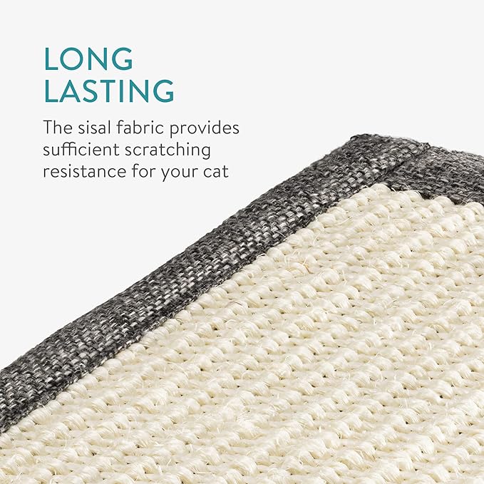 Navaris Cat Scratch Mat Sofa Protector - Linen and Sisal Furniture Protector Scratching Pad for Cats - Scratch Carpet of Couch, Sofa, Chair
