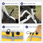 FUAMEY Dog Coat for Large Dogs,Waterproof Dog Winter Jacket with Harness Built in Puppy Cold Weather Coats Reflective Pet Vest with Zipper Warm Fleece Dogs Snowsuit Windproof Solid Black L
