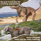 rabbitgoo Tactical Dog Harness Medium Sized Dog, No Pull Military Service Vest with Handle & Molle, Easy Control for Training Walking, Adjustable Reflective Straps, Brown camo, M