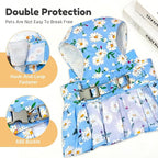 BAEJMJK Dog Dress Bowknot Harness Leash Set for Small Dogs Cats Daisy Floral Girl Dog Dresses Cute Puppy Princess Clothes Pet Doggy Outfits Spring Summer Breathable Dresses(Blue,Small)
